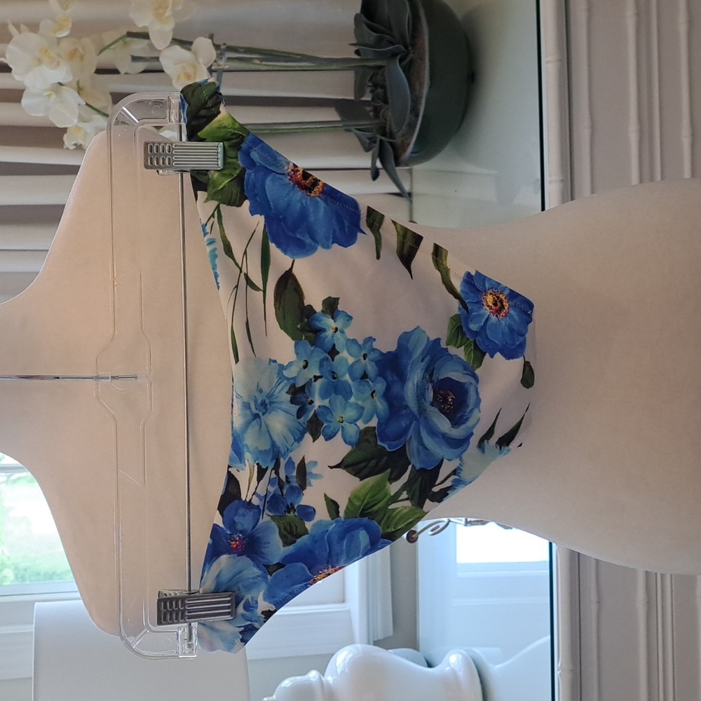 NWT MILLY Womens Cabana Floral Print Hipster‎ Bikini Bottom Blue/White/Green S-M - Picture 2 of 8